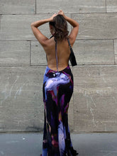 Load image into Gallery viewer, Backless Maxi Dress Sexy Print
