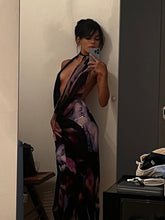 Load image into Gallery viewer, Backless Maxi Dress Sexy Print
