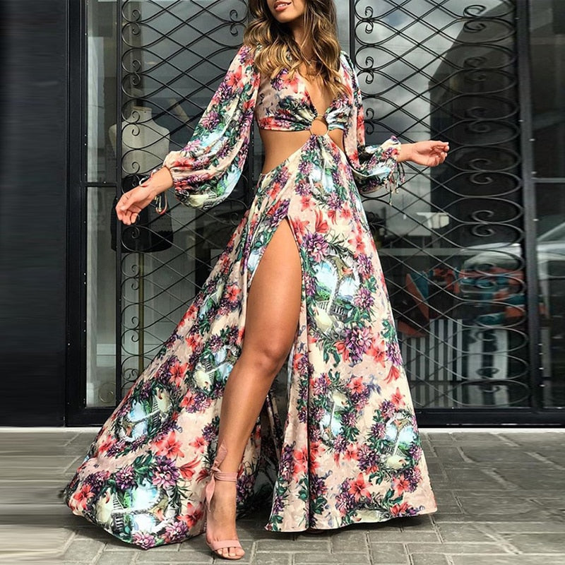 Boho Long Dress Sexy Backless