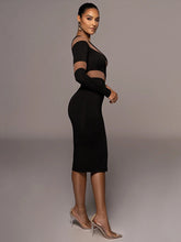 Load image into Gallery viewer, One Shoulder Mesh Sheer Midi
