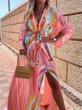 Load image into Gallery viewer, Summer Print Boho Long Cover-Up
