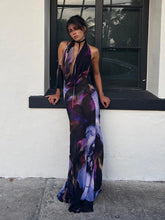 Load image into Gallery viewer, Backless Maxi Dress Sexy Print
