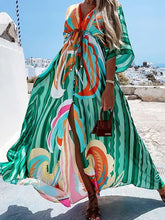 Load image into Gallery viewer, Summer Print Boho Long Cover-Up
