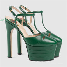 Load image into Gallery viewer, Striped Platform Heel Sandals
