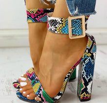 Load image into Gallery viewer, Snakeskin Ankle Buckled
