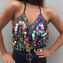 Load image into Gallery viewer, Sequin Halter Bra Top
